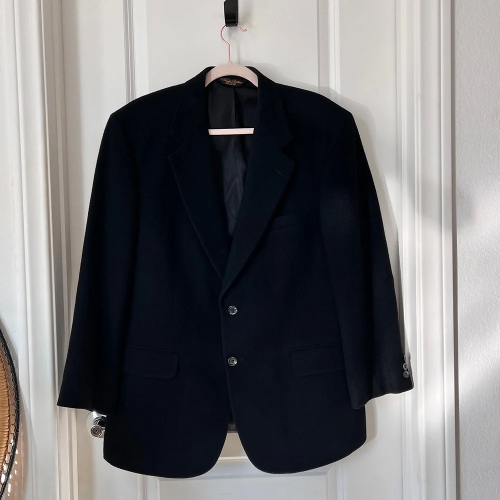 Brooks Brothers‎ Men’s 100% Cashmere Black Blazer Sport Coat Jacket Size 40 SH